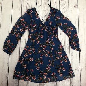 Navy Blue, Floral Summer Dress